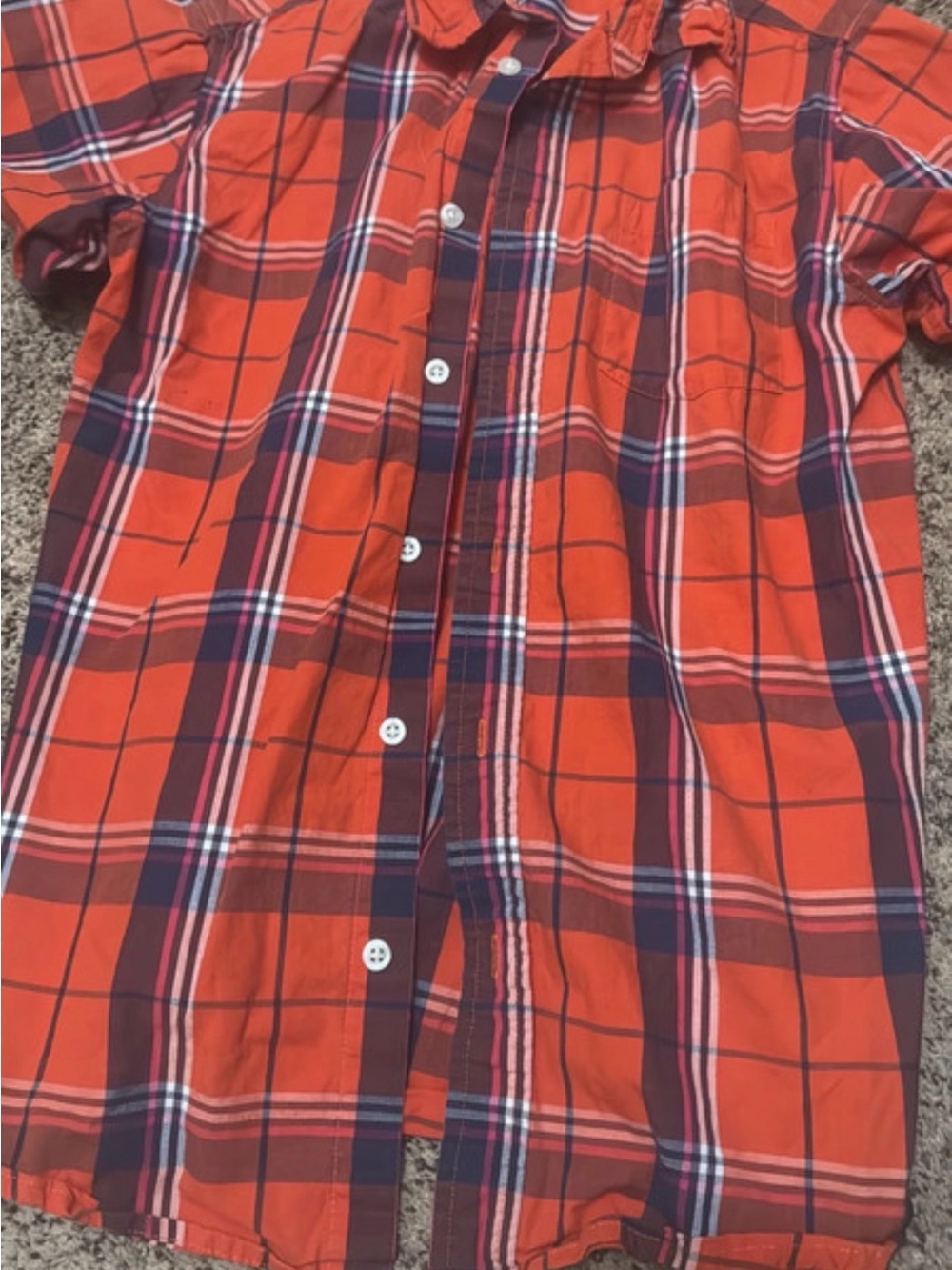 wonder nation Orange Plaid Button Down Shirt